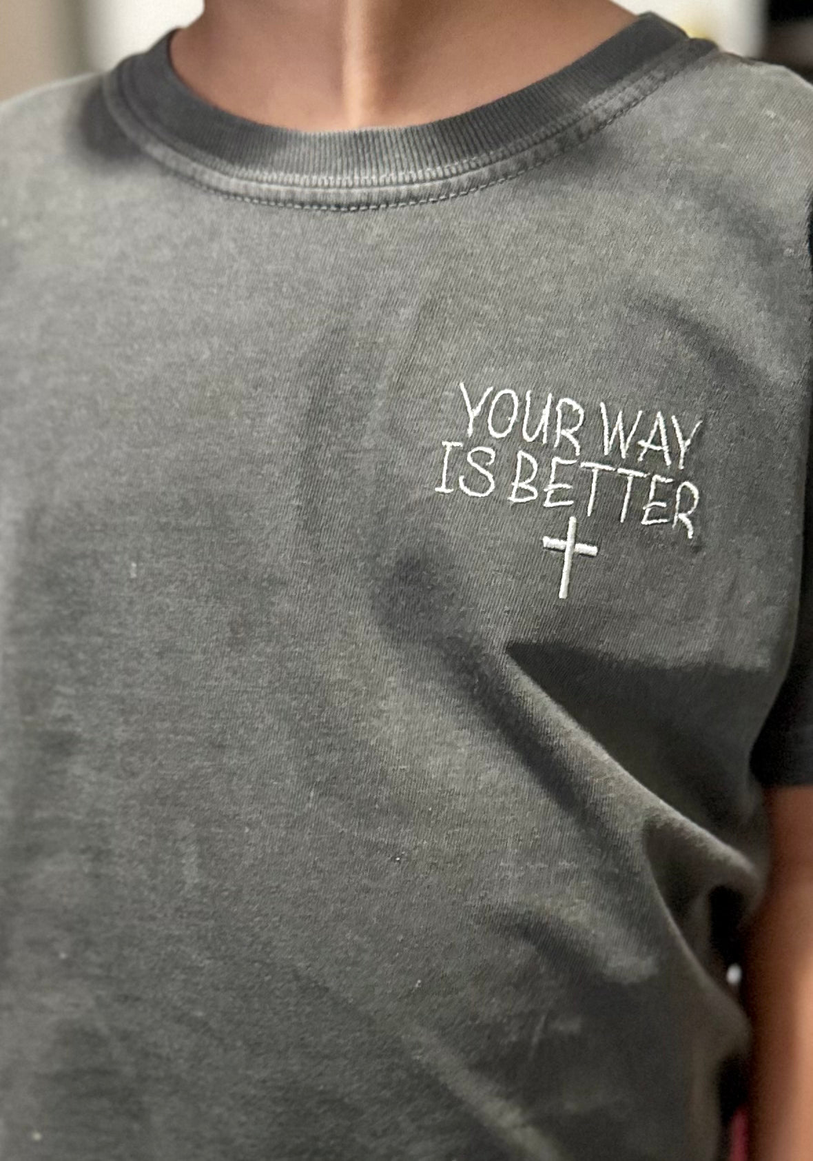 "Your Way Is Better" Embroidered Kids Tee – Forrest Frank Inspired | Comfort Colors Shirt