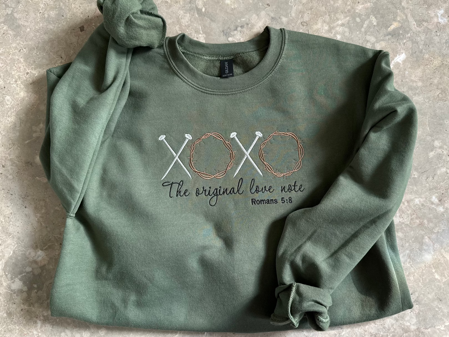 Liz Creations: The original love note, Christian Sweatshirt, Easter gift, valentines day gift