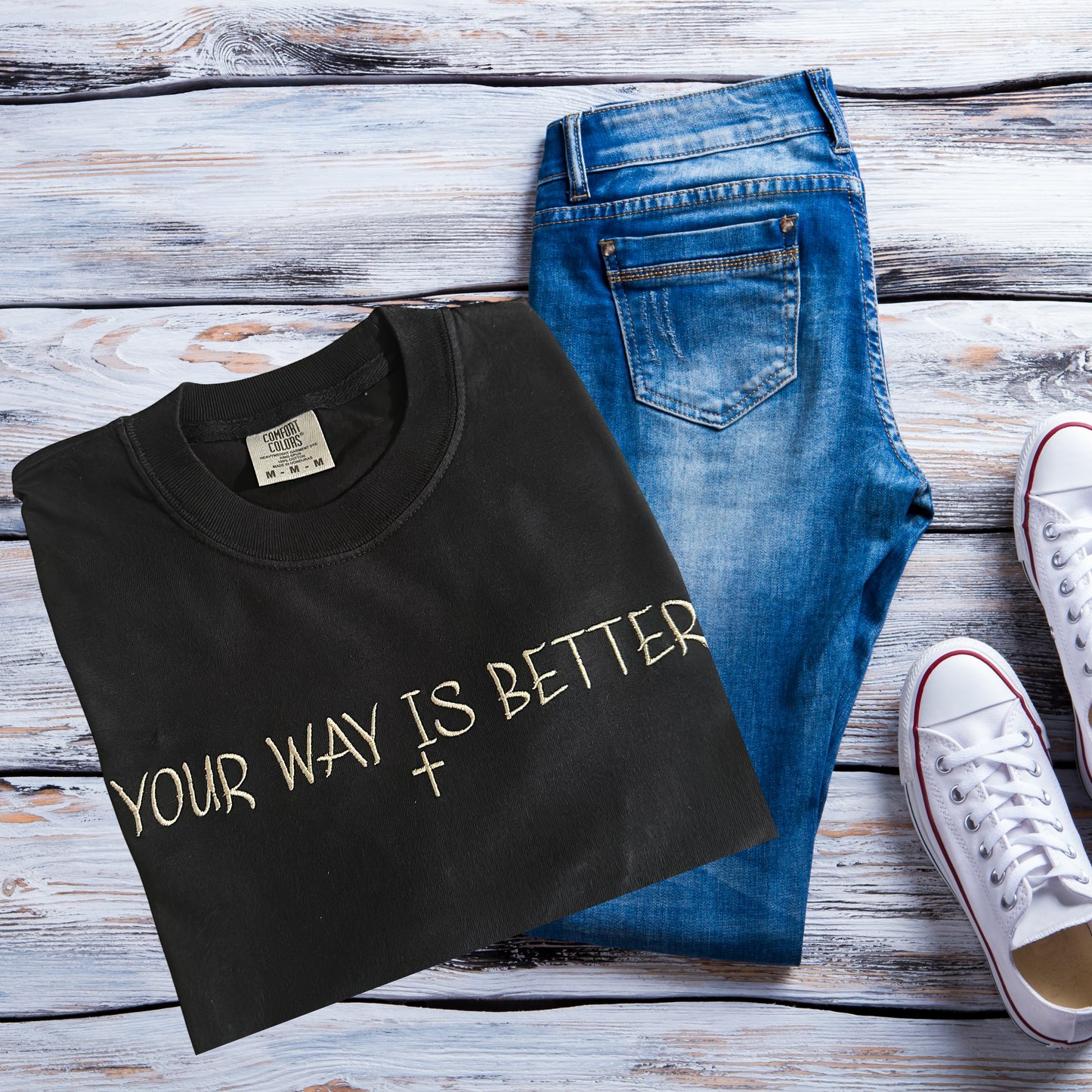 “Your Way Is Better” EmbroideredTee – Minimalist Aesthetic: Comfort Colors T-shirt